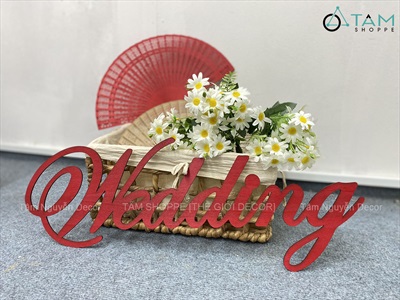 Chữ gỗ Song Hỷ tròn - Wedding nhiều kiểu [Gỗ nhẹ - Sơn thủ công] ĐK 30-40cm CHU-GO-23